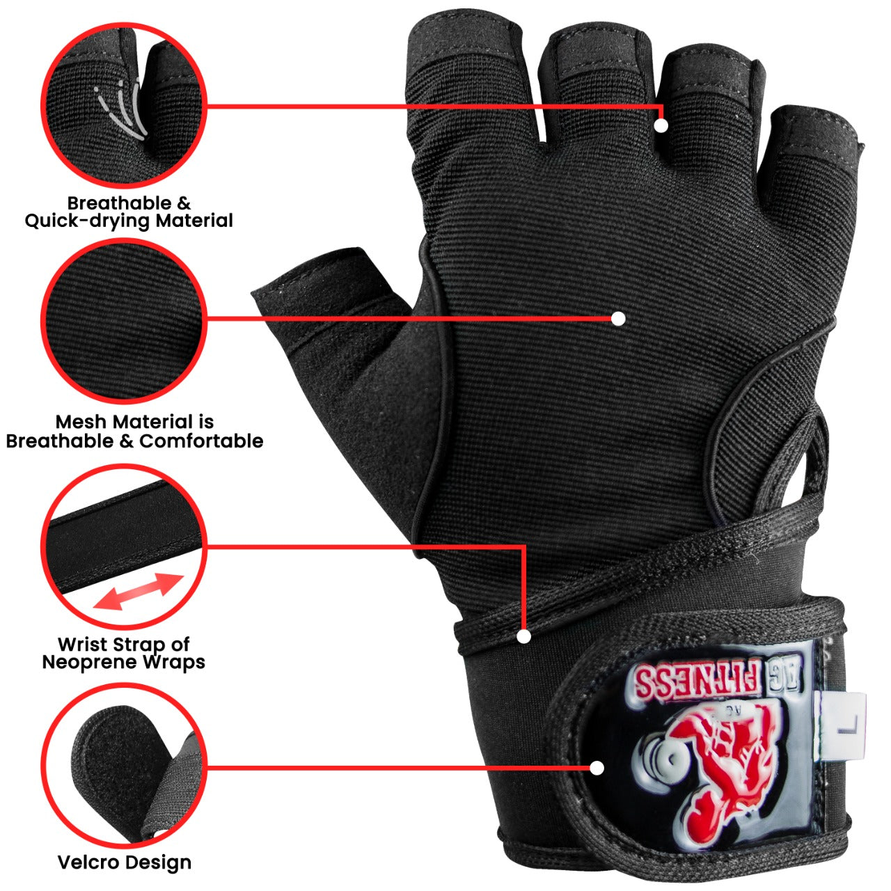 Weight Lifting Gym Gloves Fitness Training Workout Crossfit Exercise Men Women