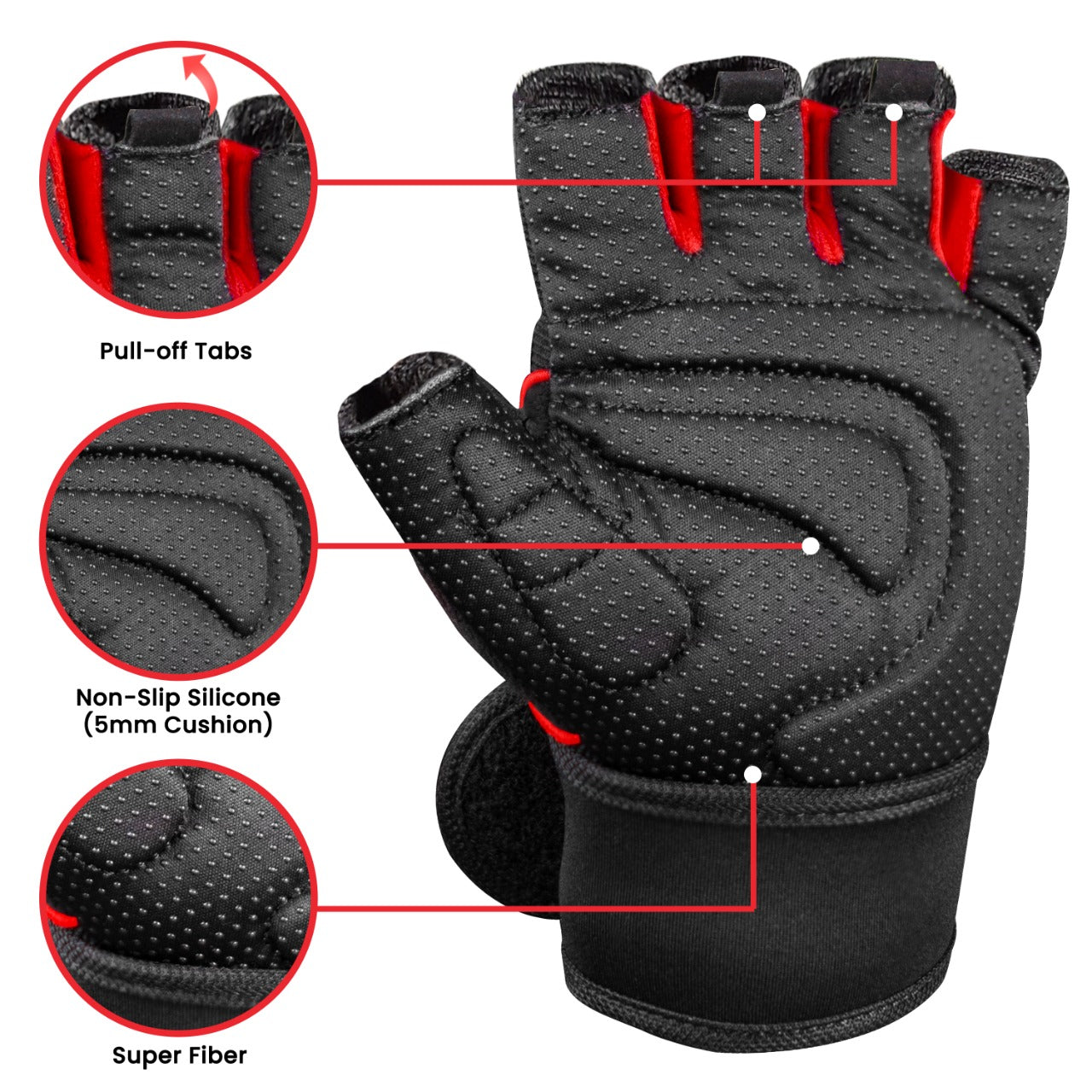 Weight Lifting Gym Gloves Fitness Training Workout Crossfit Exercise Men Women